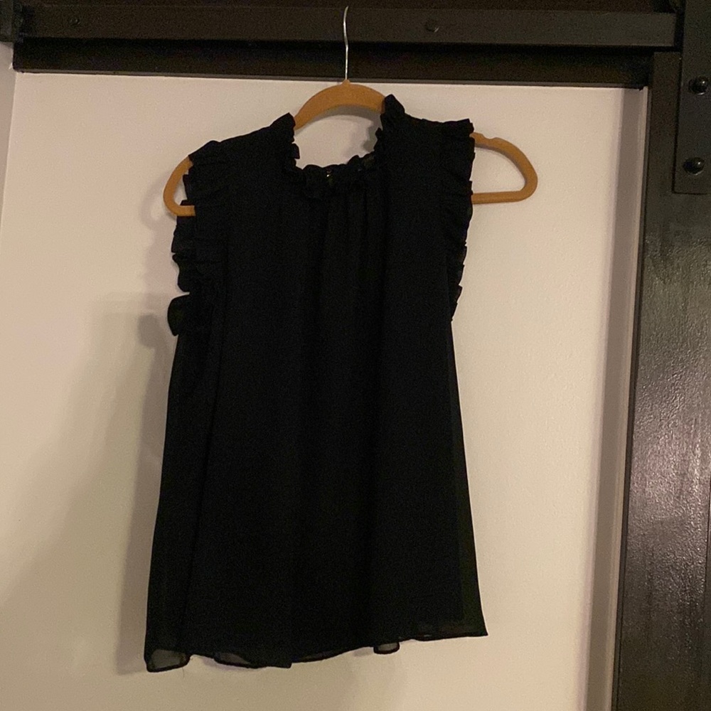 Sheer black ruffle top